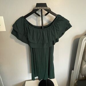 Dark Green Off-Shoulder Dress